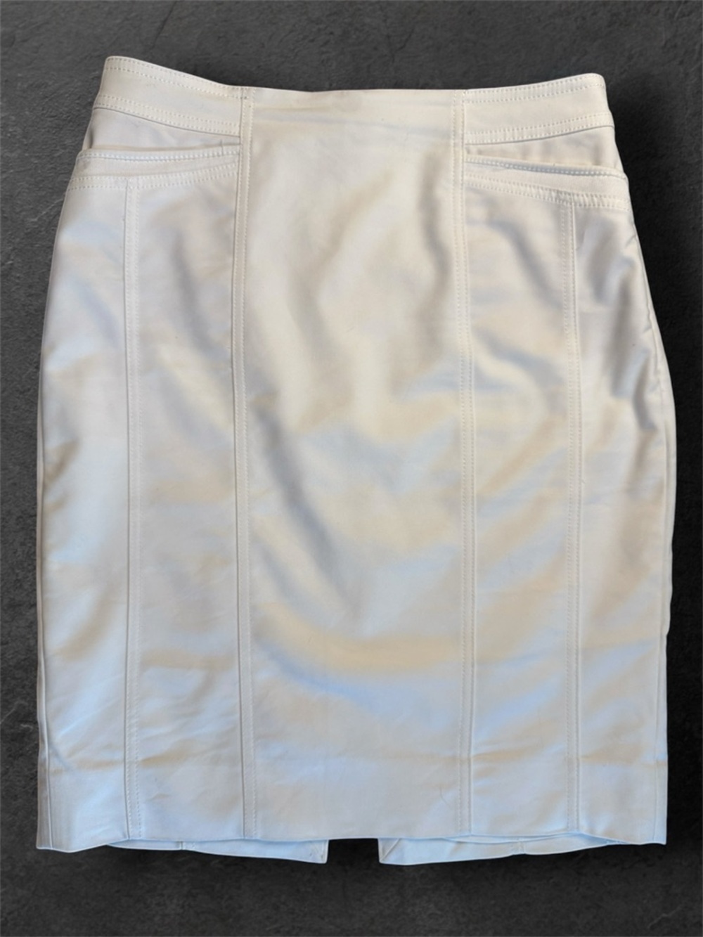 White House Black Market White Pencil Skirt with Panel Seams sz 6